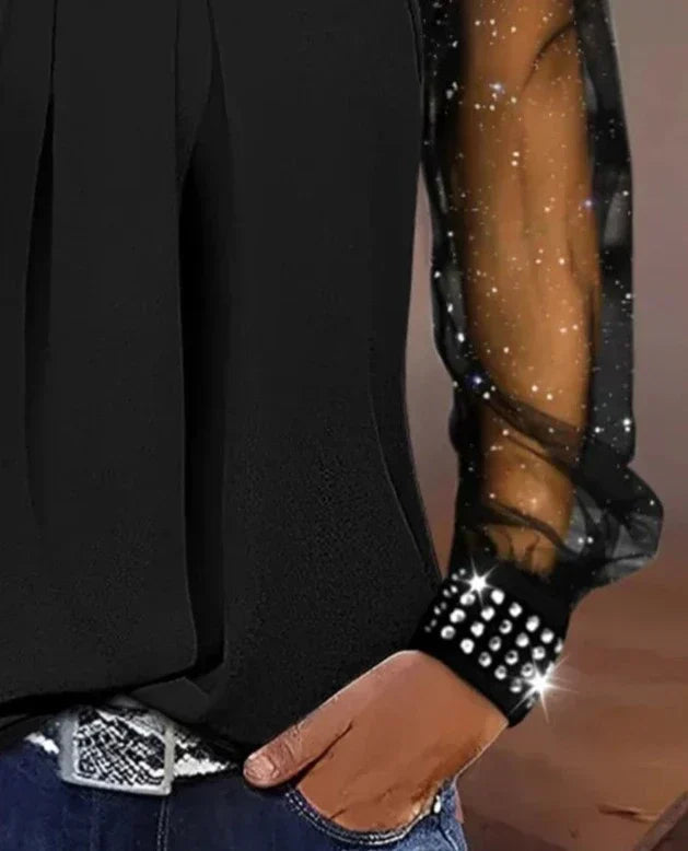 Nina | Elegant Paljetstrikket Topp