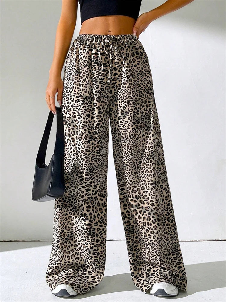 Rikke | Leopard Bredde Bukser