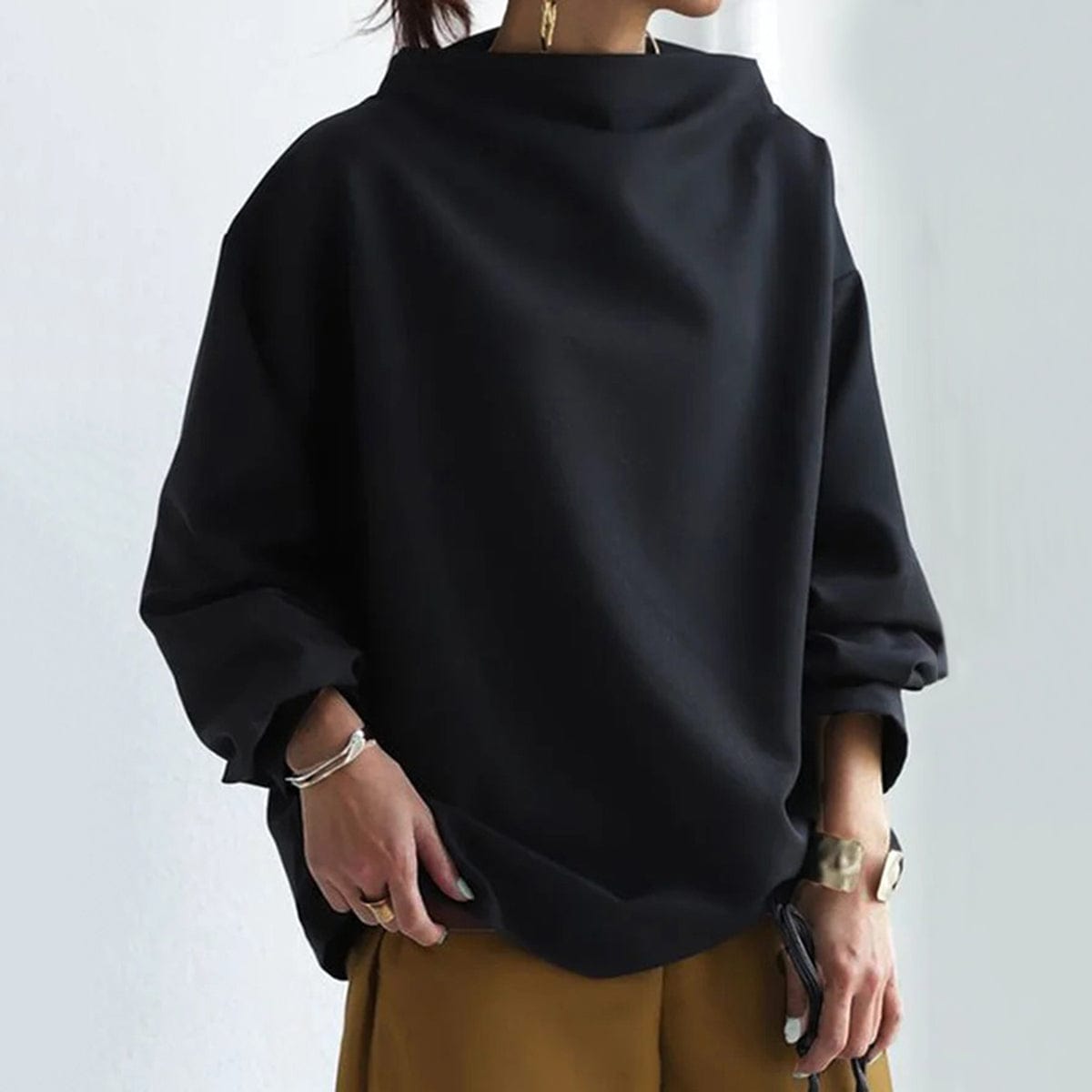 Sigrid | Høyhalset myk strikket topp