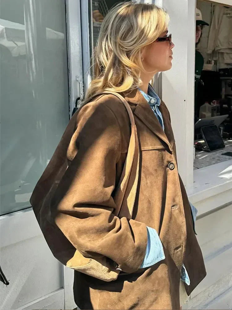 Therese | Brun Korte Jakke for Kvinner