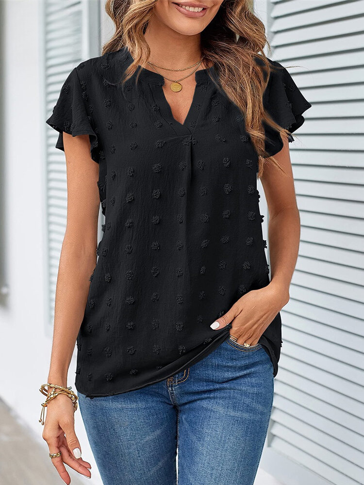 Kari | Chic Patchwork Bluse med Volanger