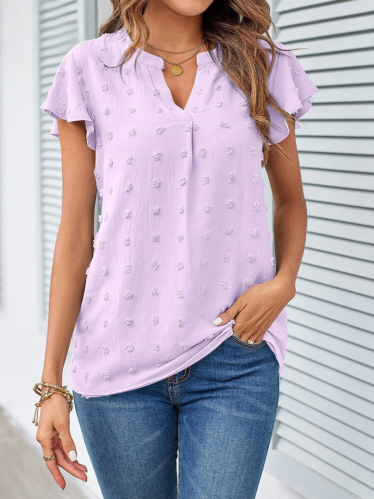 Kari | Chic Patchwork Bluse med Volanger