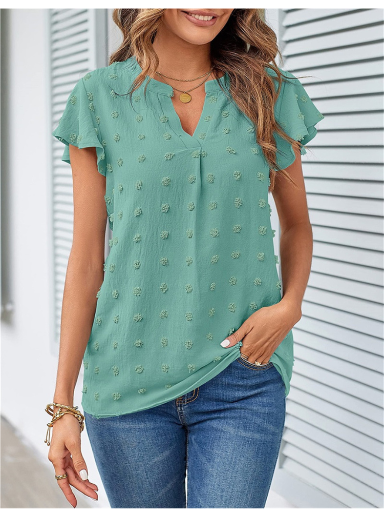 Kari | Chic Patchwork Bluse med Volanger