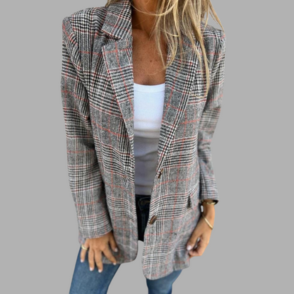 Svala | Elegant Rutet Blazer for Vinter
