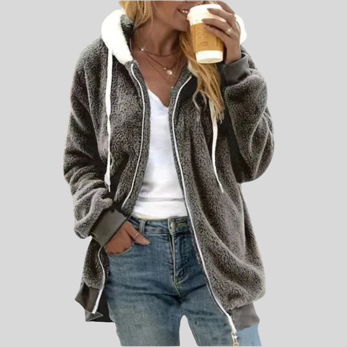 Tara | Komfortabel fleece med glidelås