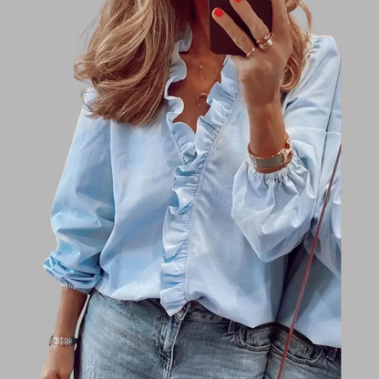 Maren | Elegant Bluse med Lange Ermer