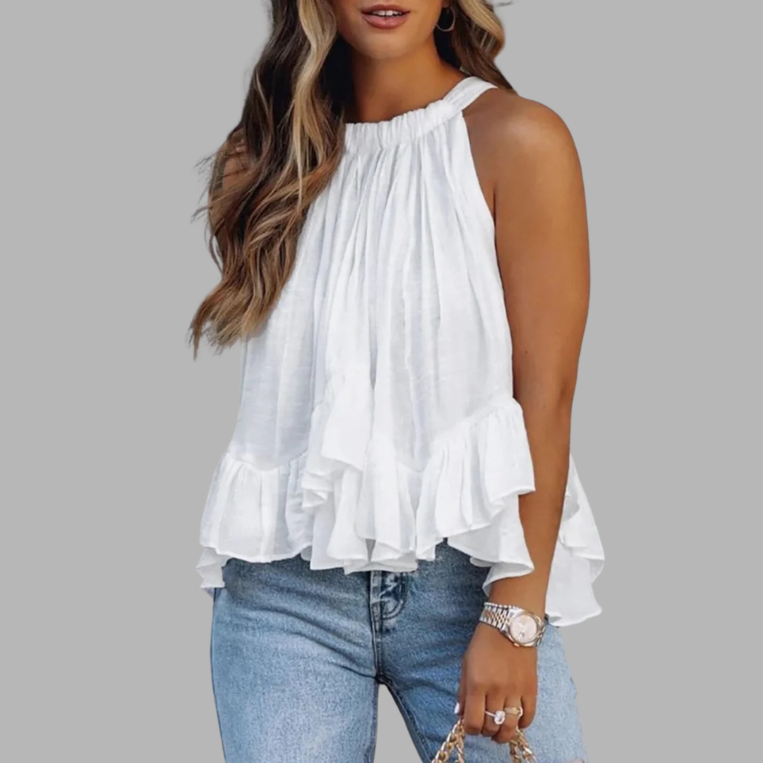 Karianne | Teksturert Volang Bluse