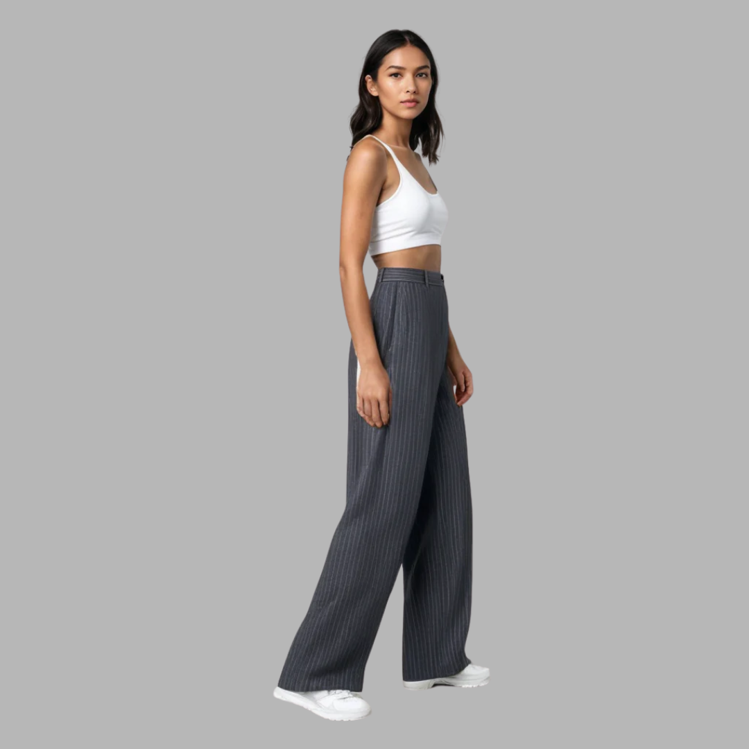 Aila | Elegant Stripete Vide Bukser
