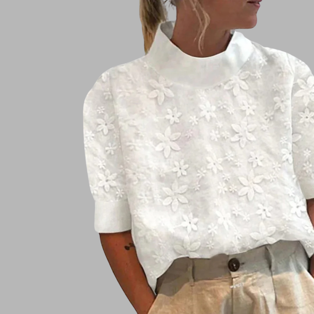 Karla | Med brodert solid ståkrage
