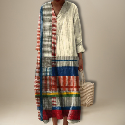 Fay | Geometrisk Lila Kjole