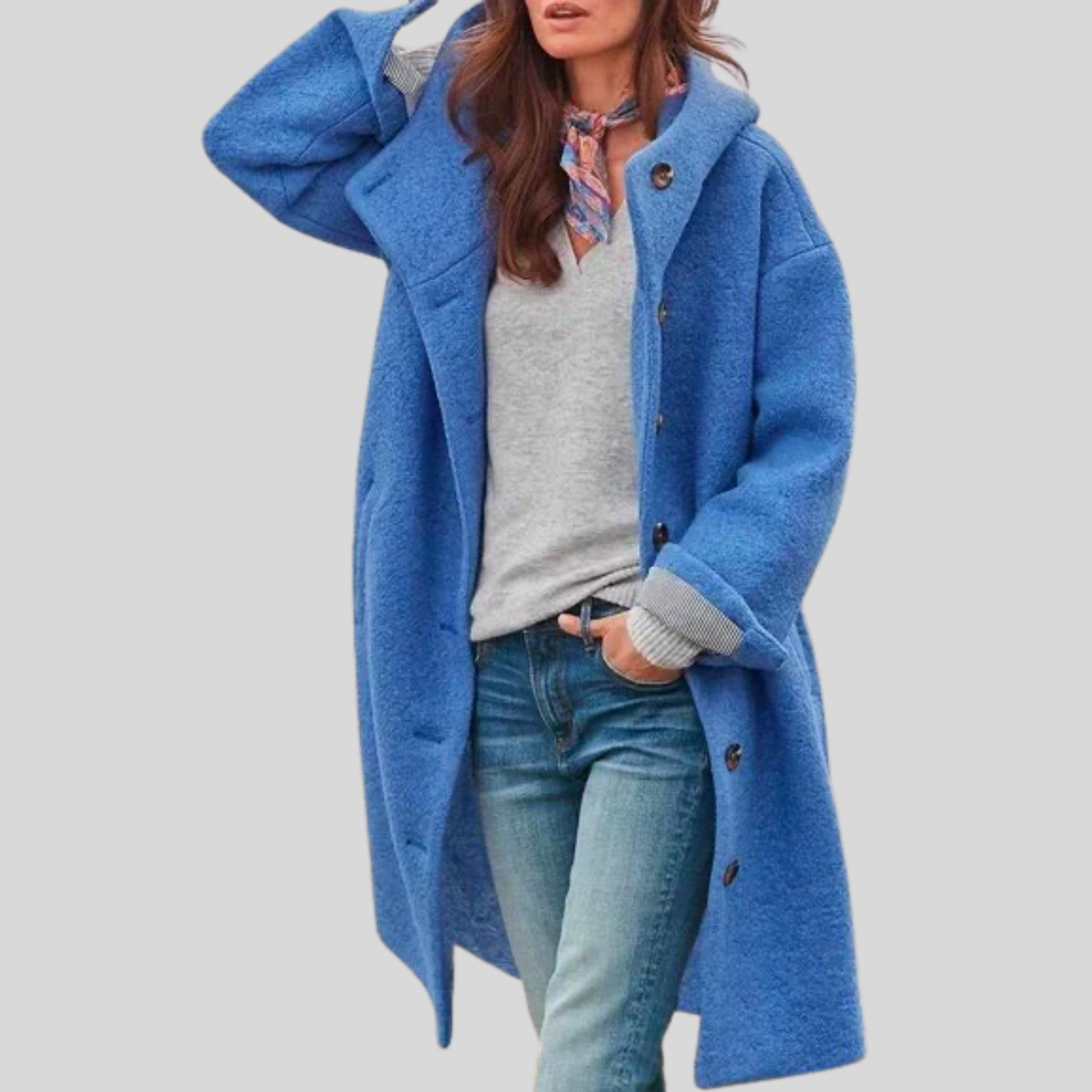 Britt | Jakke med knapper og hette