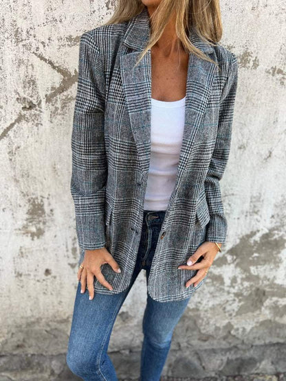 Svala | Elegant Rutet Blazer for Vinter