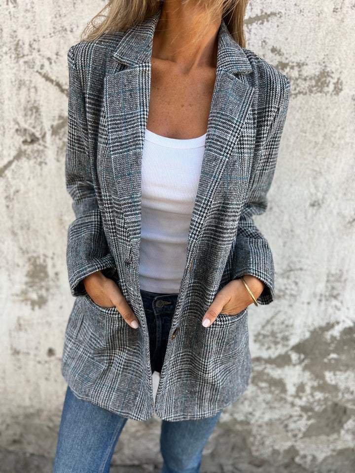 Svala | Elegant Rutet Blazer for Vinter