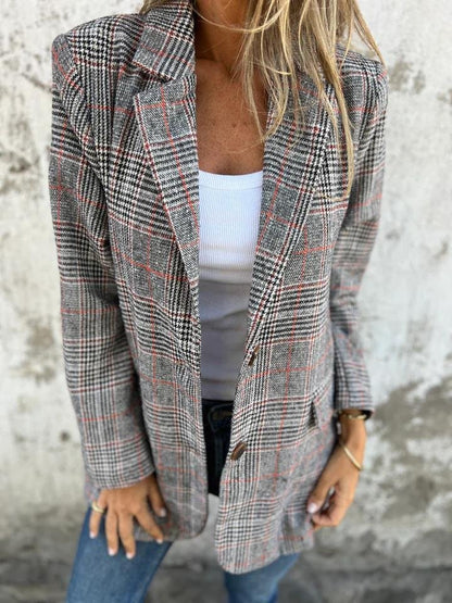 Svala | Elegant Rutet Blazer for Vinter