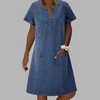 Rebekka | Uformell denimstil kjole med lommer