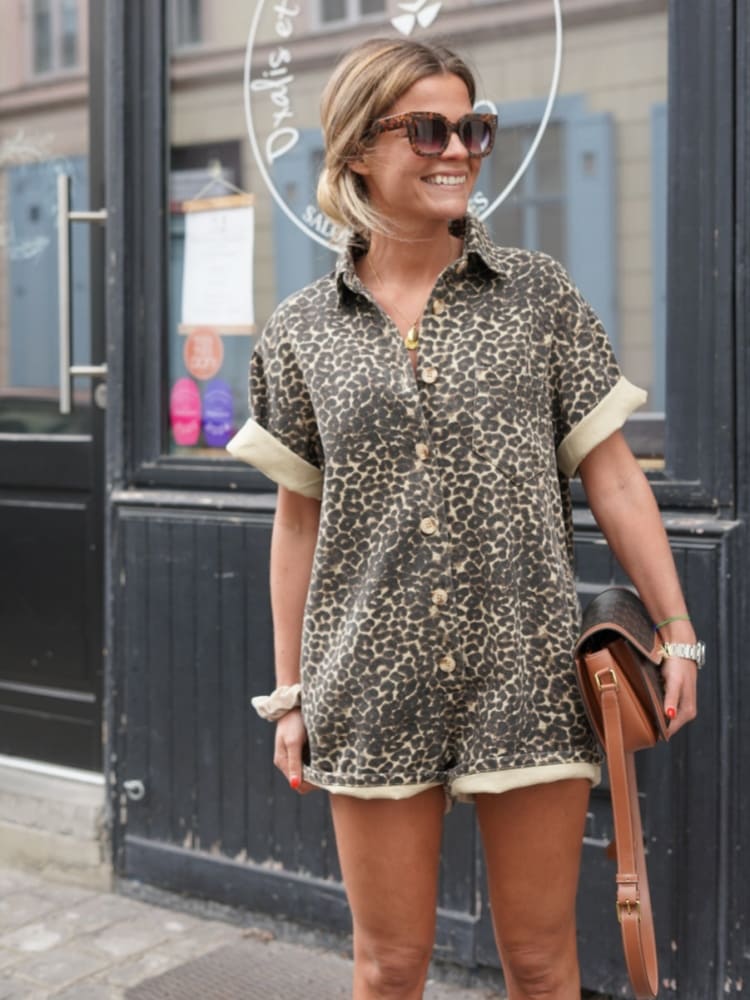 Tyra | Leopardmønstret Jumpsuit