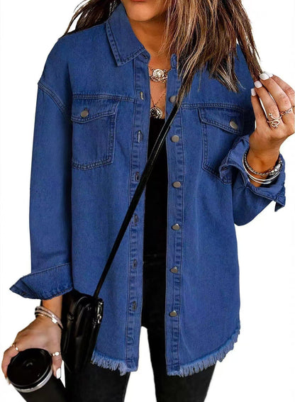 Laila |  Langermet denimjakke med lommer
