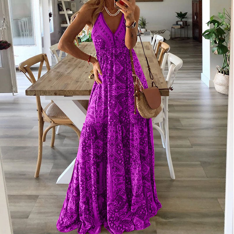 Vibeke | Koselig Spaghetti Stropp Maxi Kjole