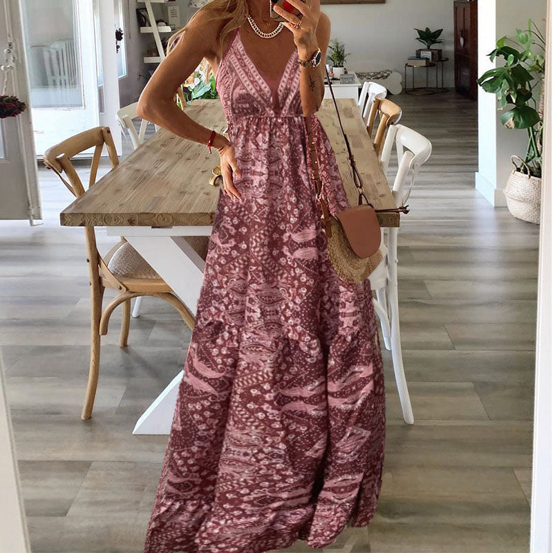 Vibeke | Koselig Spaghetti Stropp Maxi Kjole