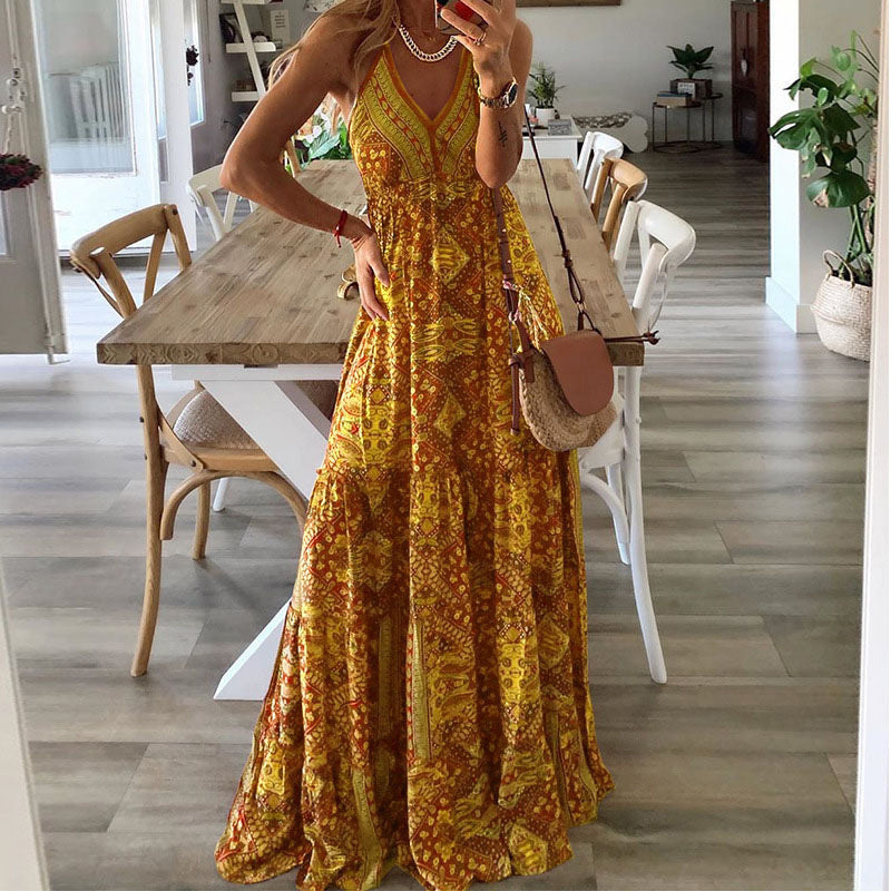 Vibeke | Koselig Spaghetti Stropp Maxi Kjole