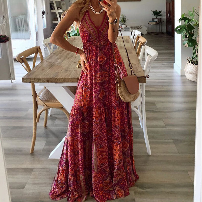 Vibeke | Koselig Spaghetti Stropp Maxi Kjole