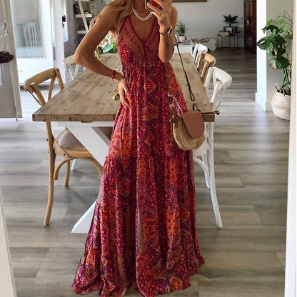 Vibeke | Koselig Spaghetti Stropp Maxi Kjole