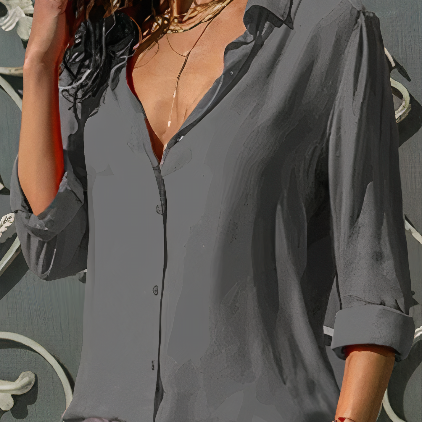 Mia | Elegant Chiffon Bluse for Kvinner