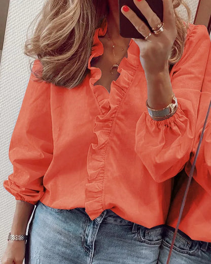 Maren | Elegant Bluse med Lange Ermer