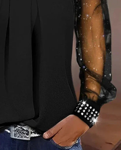 Nina | Elegant Paljetstrikket Topp