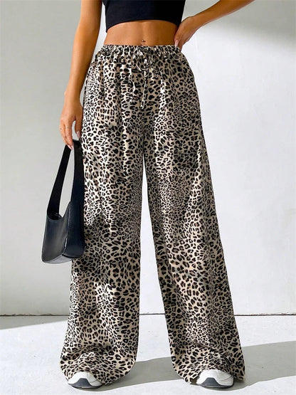 Rikke | Leopard Bredde Bukser