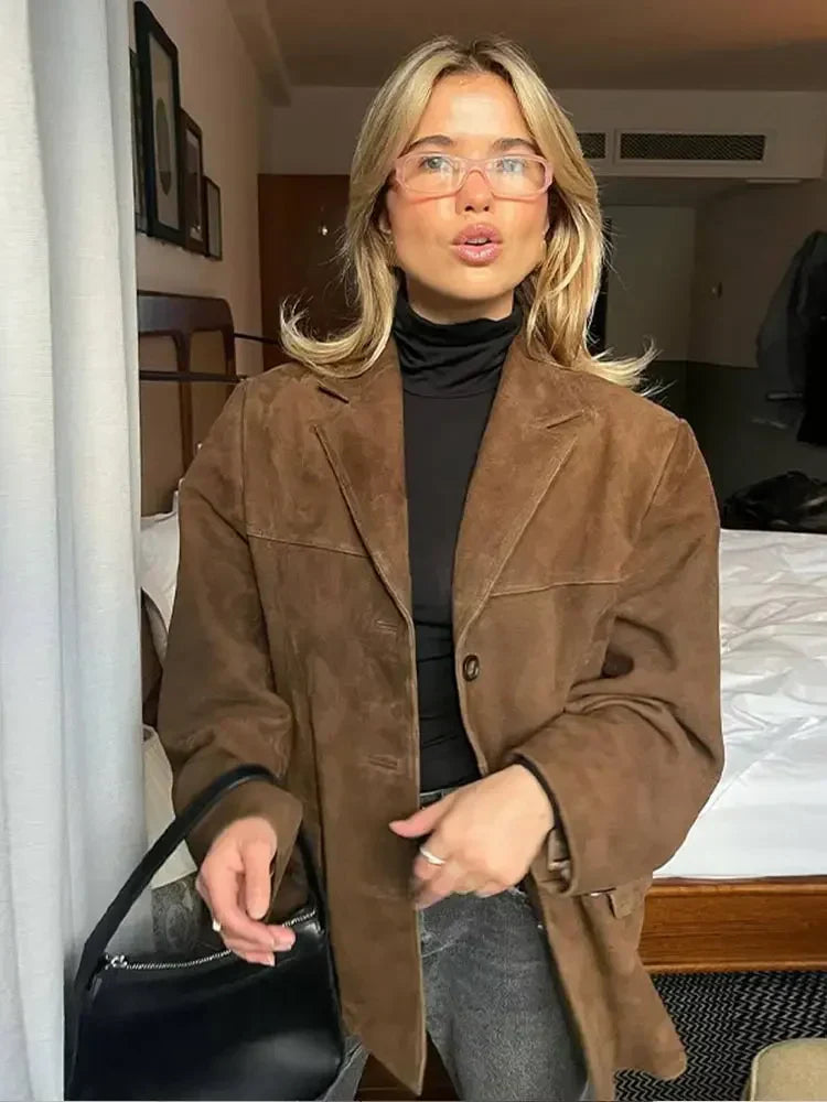 Therese | Brun Korte Jakke for Kvinner