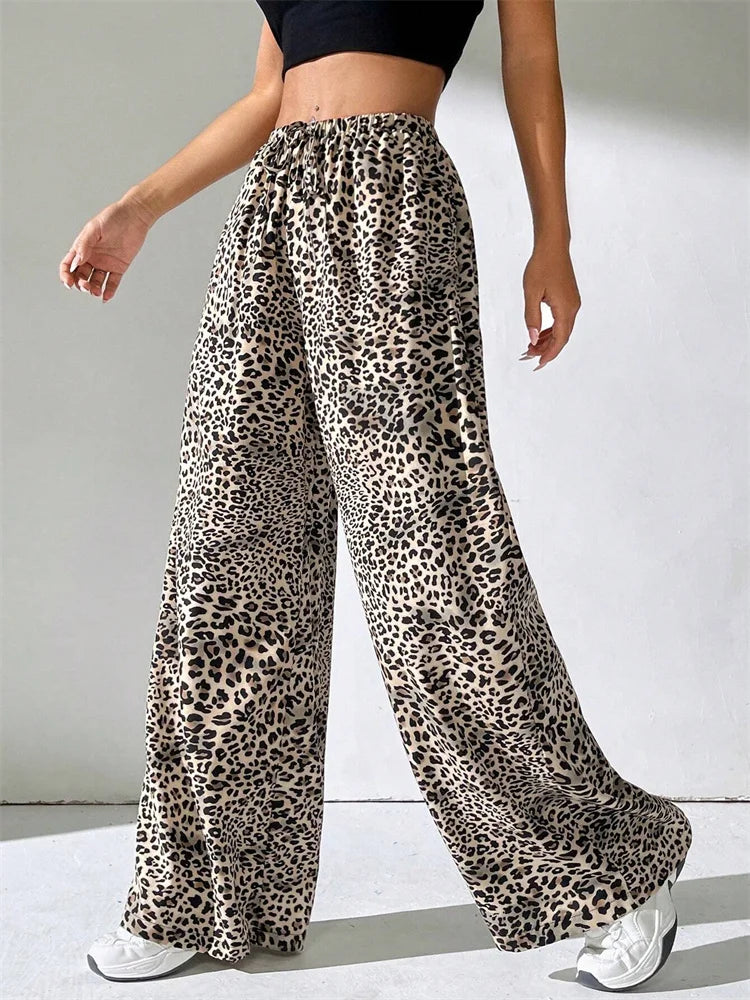 Rikke | Leopard Bredde Bukser