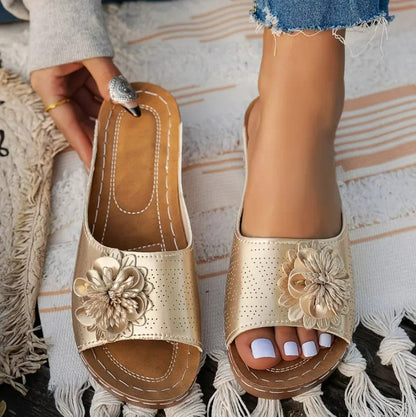 Thea | Elegant Floral Orthopediske Sandaler