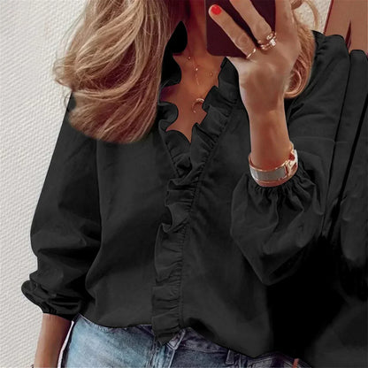 Maren | Elegant Bluse med Lange Ermer