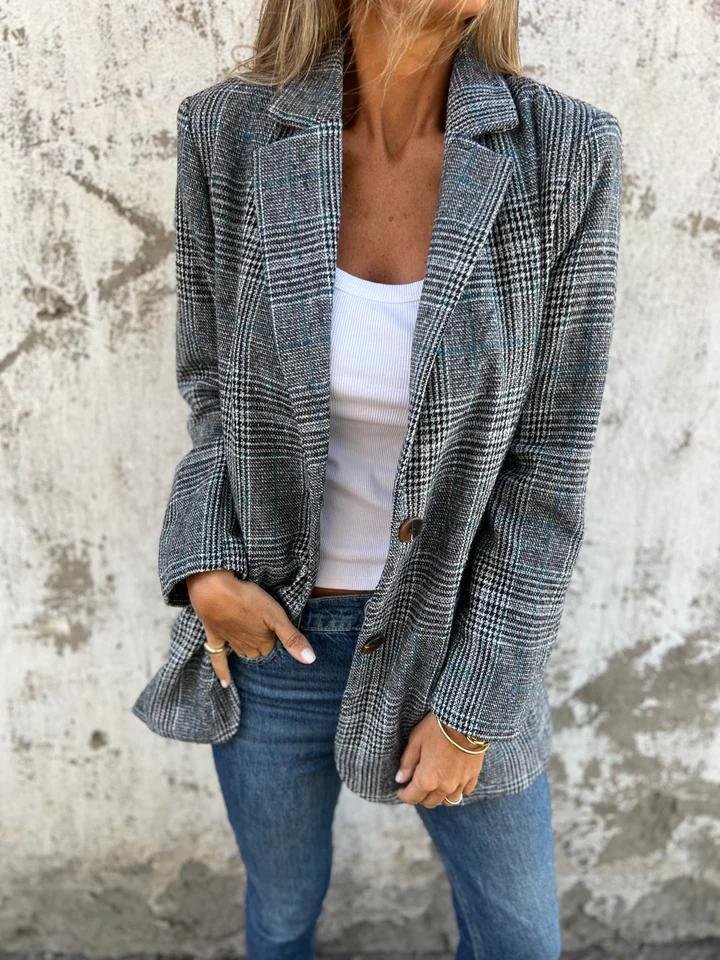 Svala | Elegant Rutet Blazer for Vinter