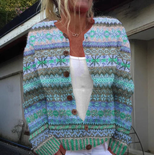 Kirsten | Blå vest med print