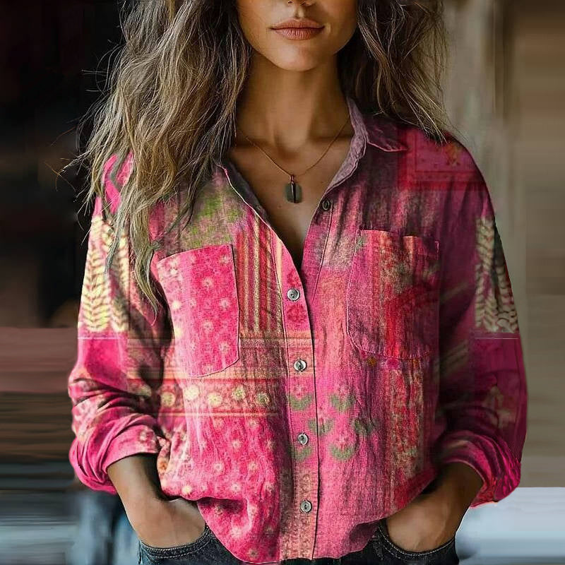 Nanna | Retro Blomstertrykk Bluse
