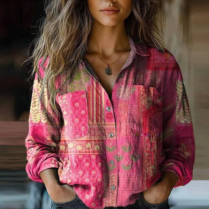 Nanna | Retro Blomstertrykk Bluse