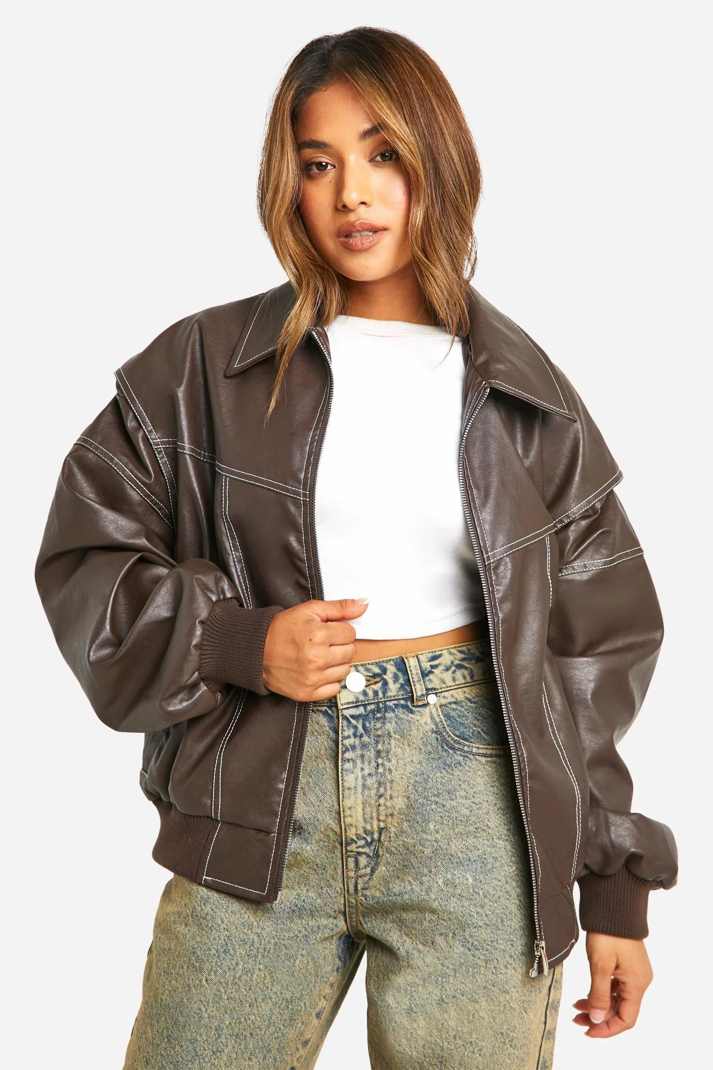 Marja | Plus Size Casual Bomberjakke med Broderidetaljer