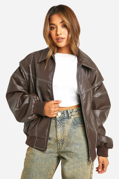 Marja | Plus Size Casual Bomberjakke med Broderidetaljer
