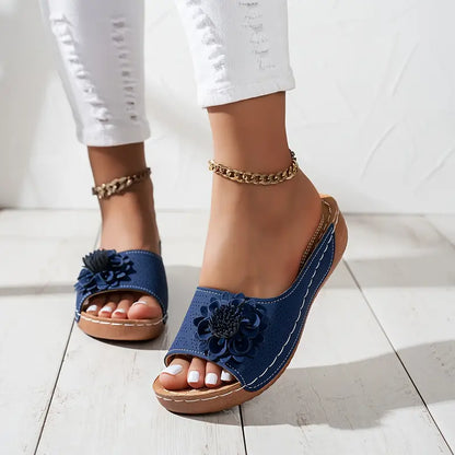 Thea | Elegant Floral Orthopediske Sandaler