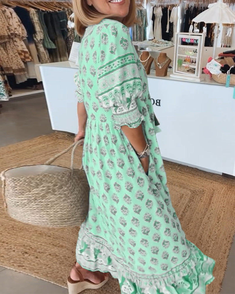 Elvira | Lantern Sleeve Bohemian Dress