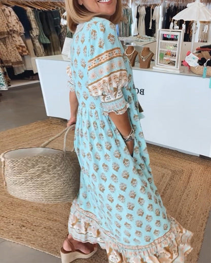 Elvira | Lantern Sleeve Bohemian Dress
