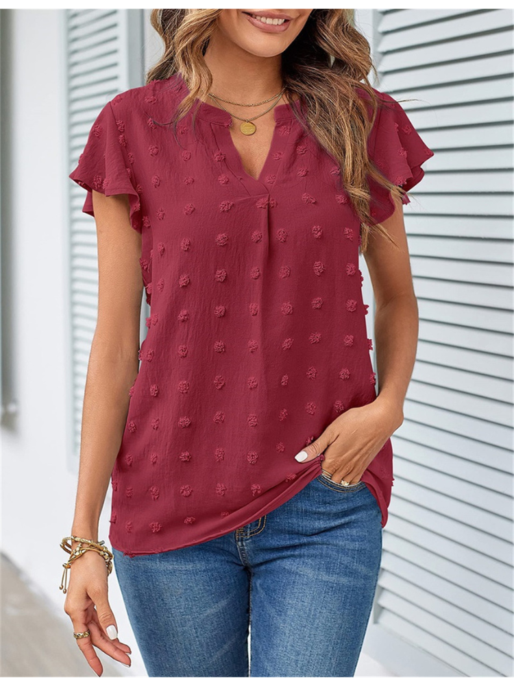 Kari | Chic Patchwork Bluse med Volanger
