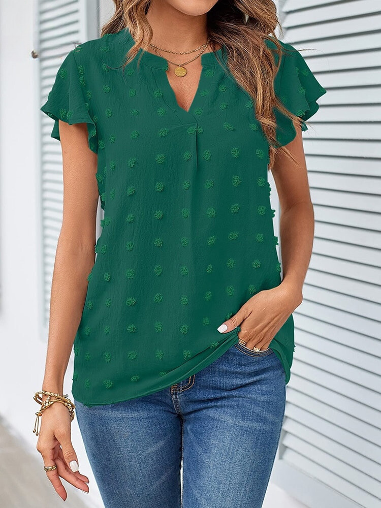 Kari | Chic Patchwork Bluse med Volanger